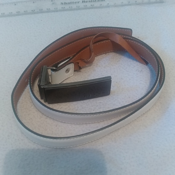 Vintage Celine white stamped belt and buckle Rare - Picture 1 of 7